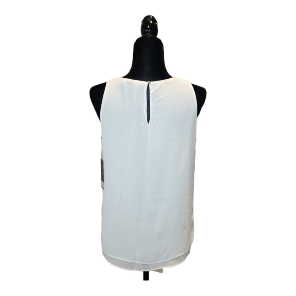 NWT Women's Jennifer Lopez White Blouse w/Rhinestone Accents Size: Small - Picture 5 of 11